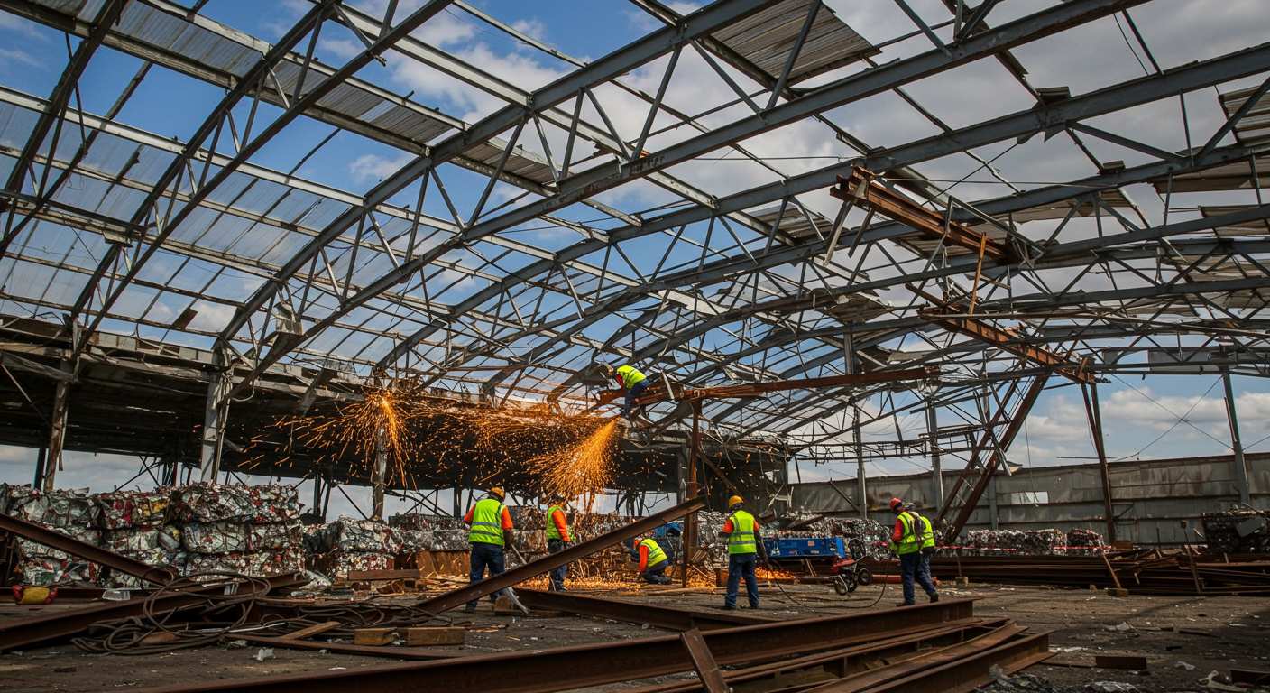 Демонтаж ангара для перепродажи металла