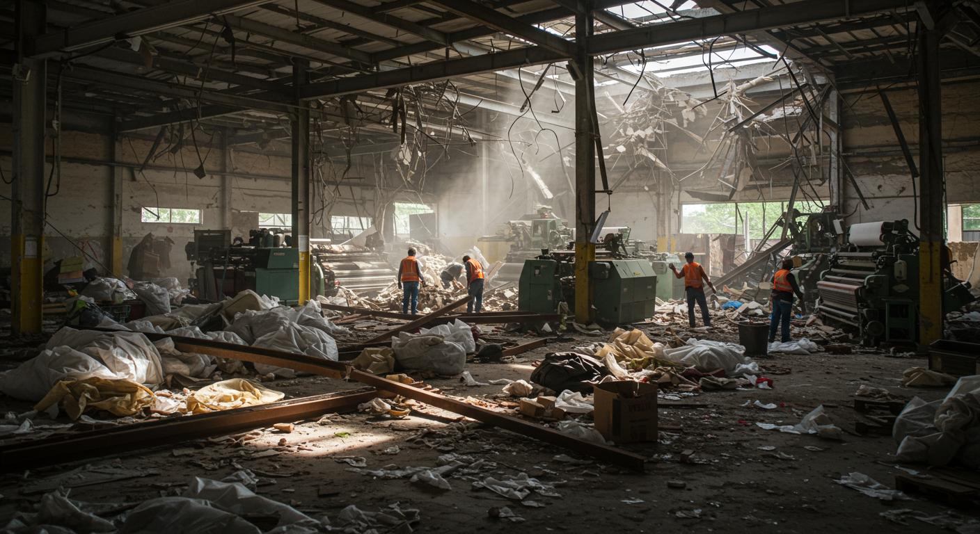 Профессиональный демонтаж складов текстильного производства Демонтаж склада текстильного производства