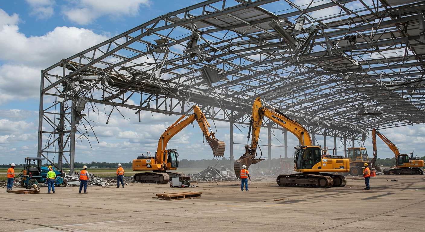 Особенности демонтажа больших ангаров