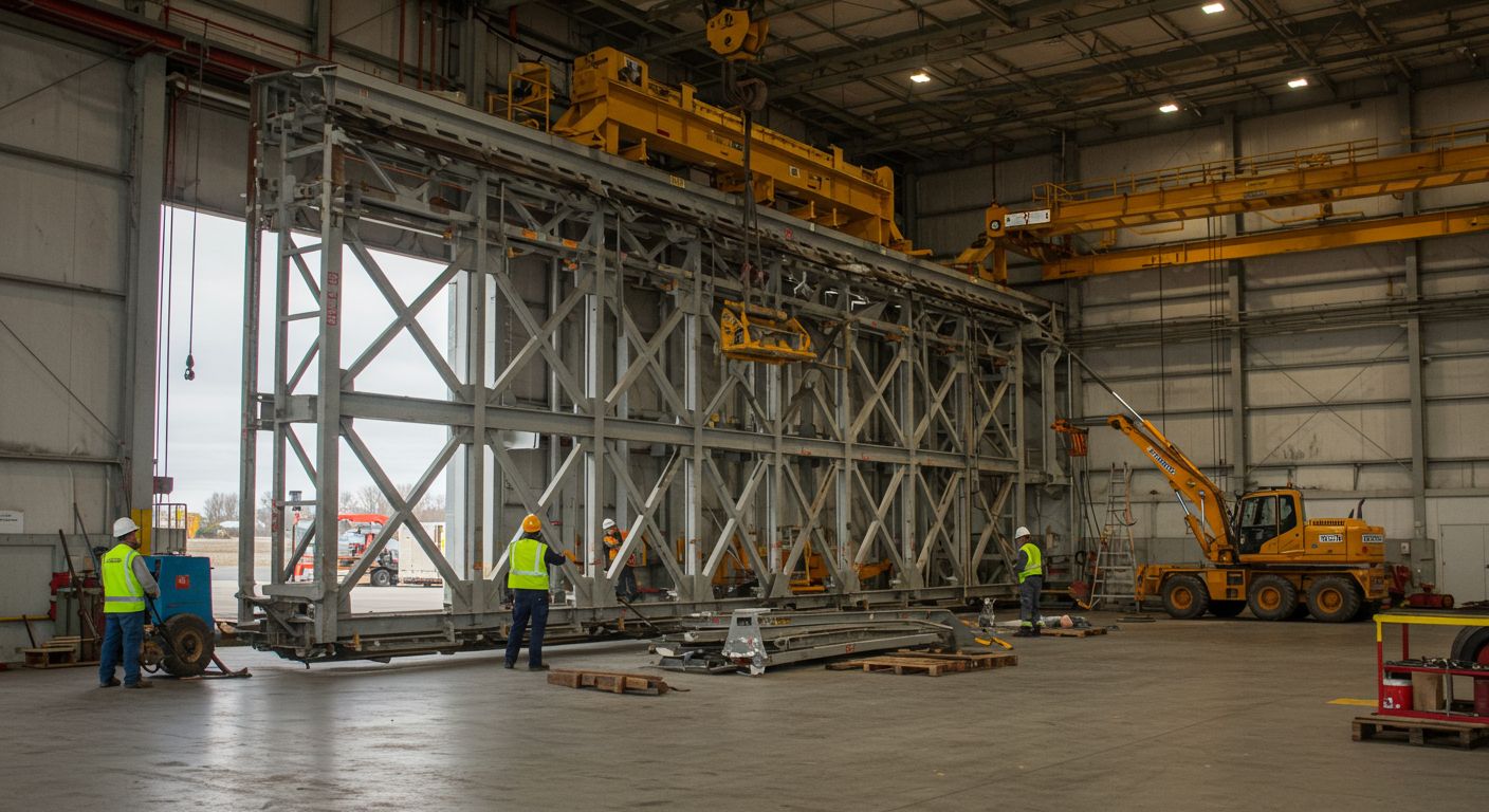 Демонтаж ворот ангара