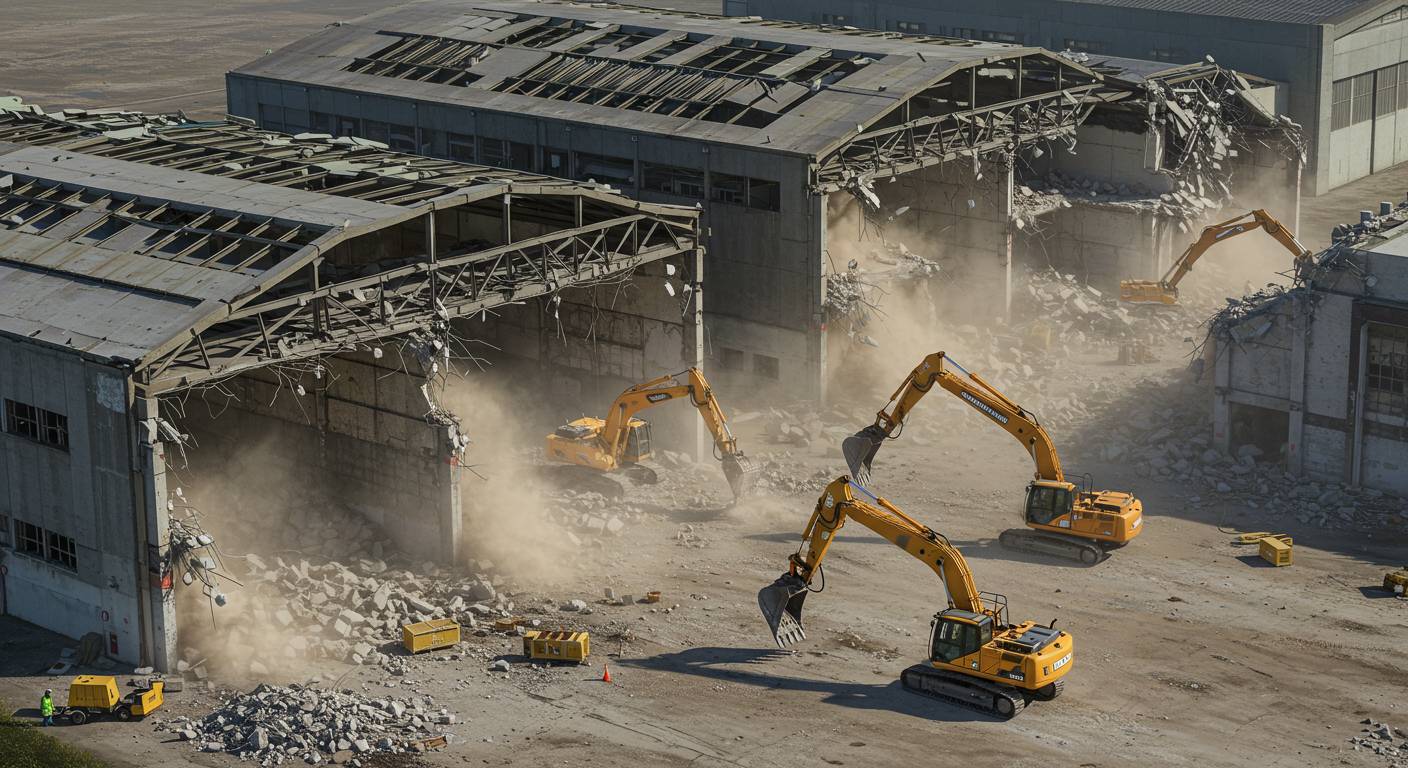 Демонтаж ангара и склада Демонтаж ангара и склада под строительство