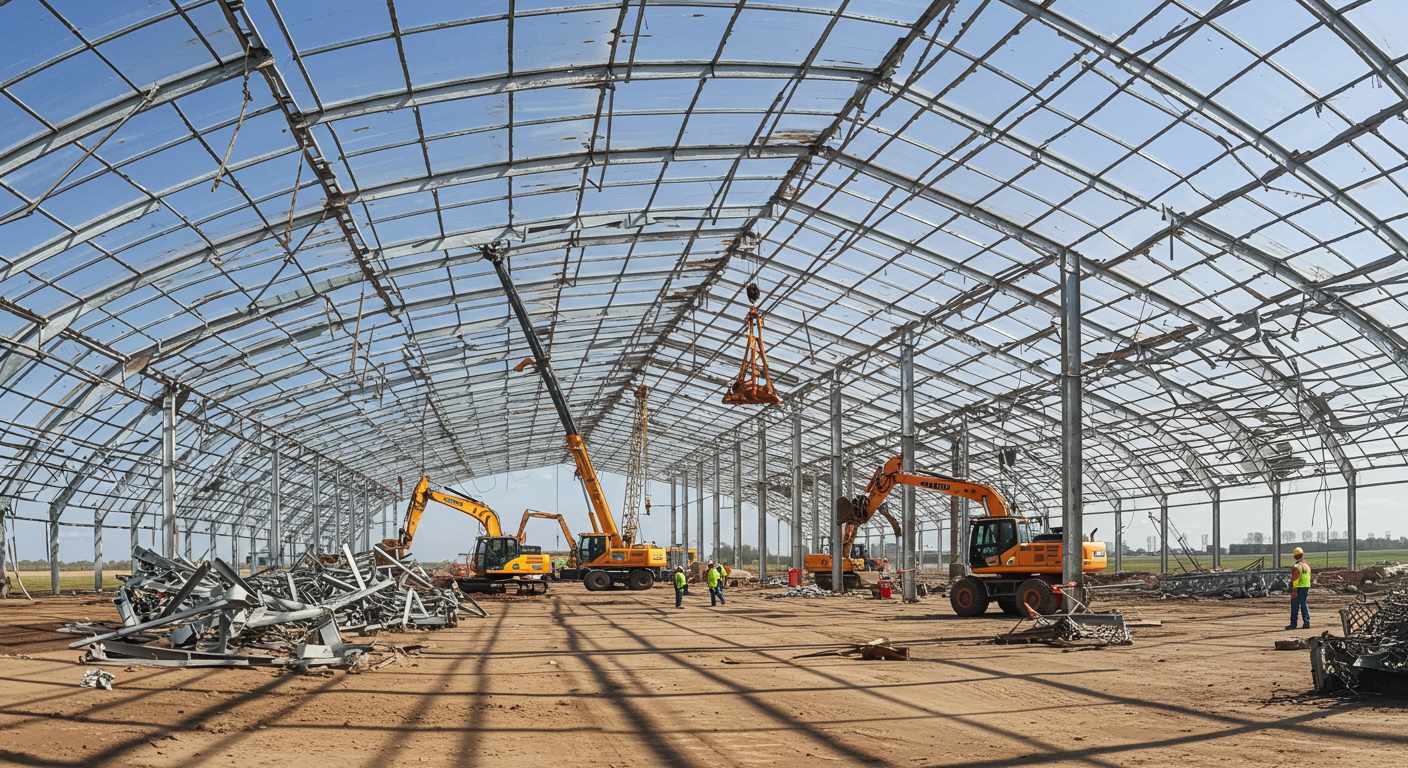 Демонтаж ангаров для агропромышленных комплексов