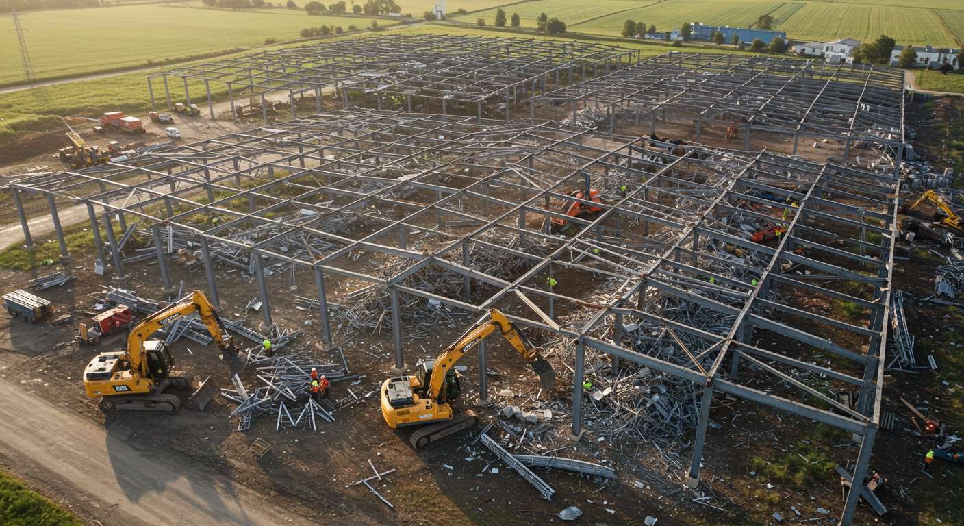 Демонтаж ангаров для агропромышленных комплексов Демонтаж ангара агропромышленного комплекса