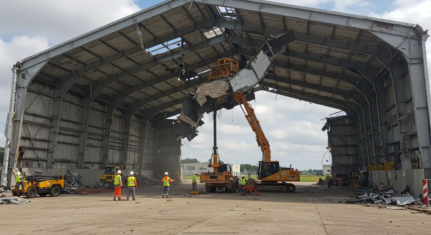 Демонтаж ангара на арендуемой территории Демонтаж ангара на арендуемой территории