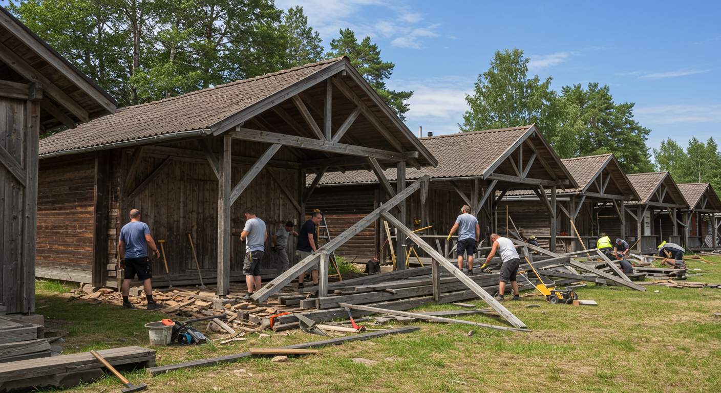 Демонтаж ангара на дачном участке