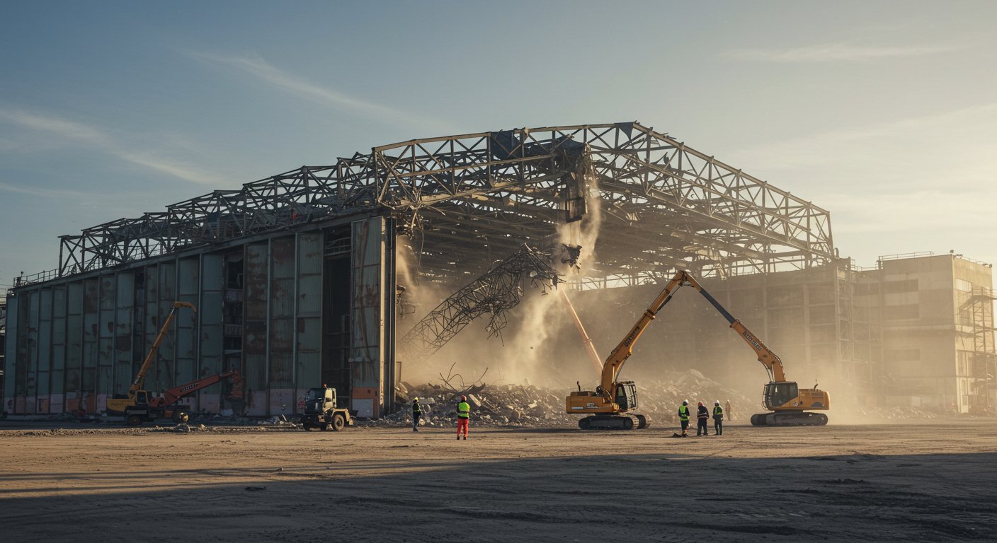 Демонтаж ангаров на промбазе Демонтаж ангаров на промбазе