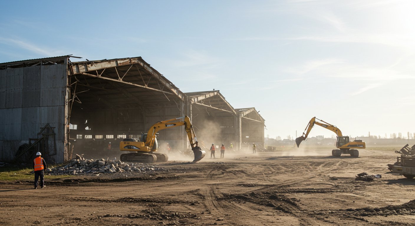 Демонтаж ангаров при расширении бизнеса