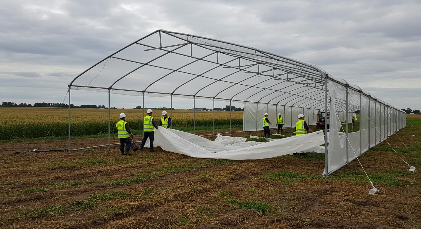 Демонтаж временных сельскохозяйственных ангаров