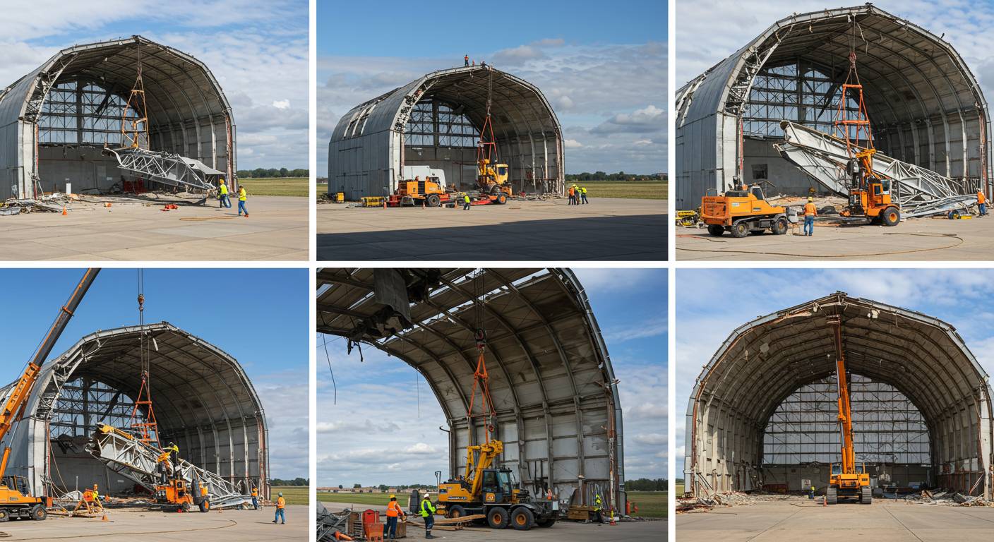 Разборка ангара без крана Разборка ангара без крана