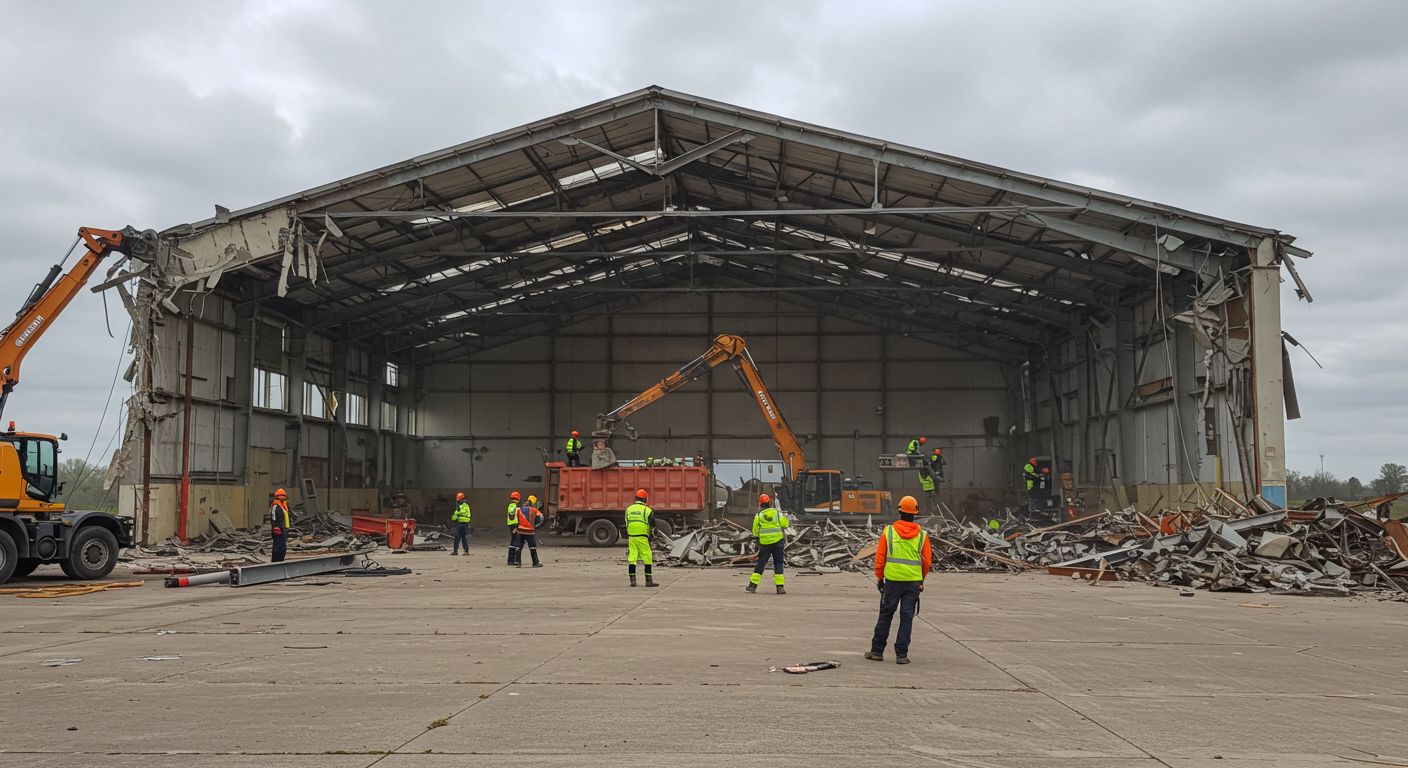 Этапы демонтажа ангара Демонтаж ангара