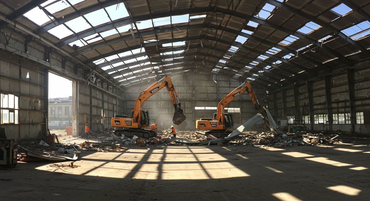 Демонтаж ангаров при ликвидации предприятий