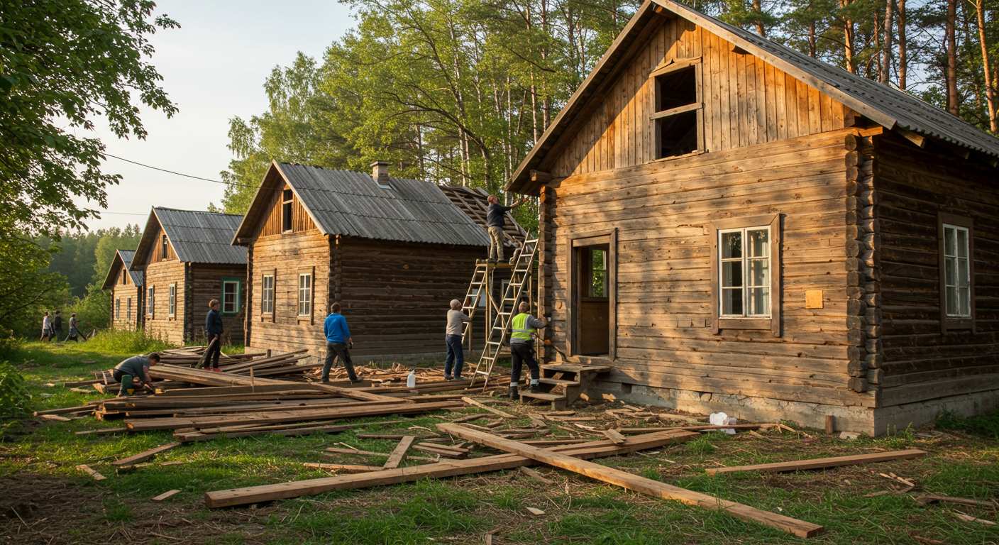 Безопасный демонтаж деревянных домов Демонтаж деревянного дома