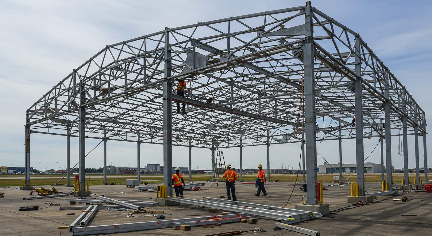 Демонтаж ангара из алюминиевых конструкций