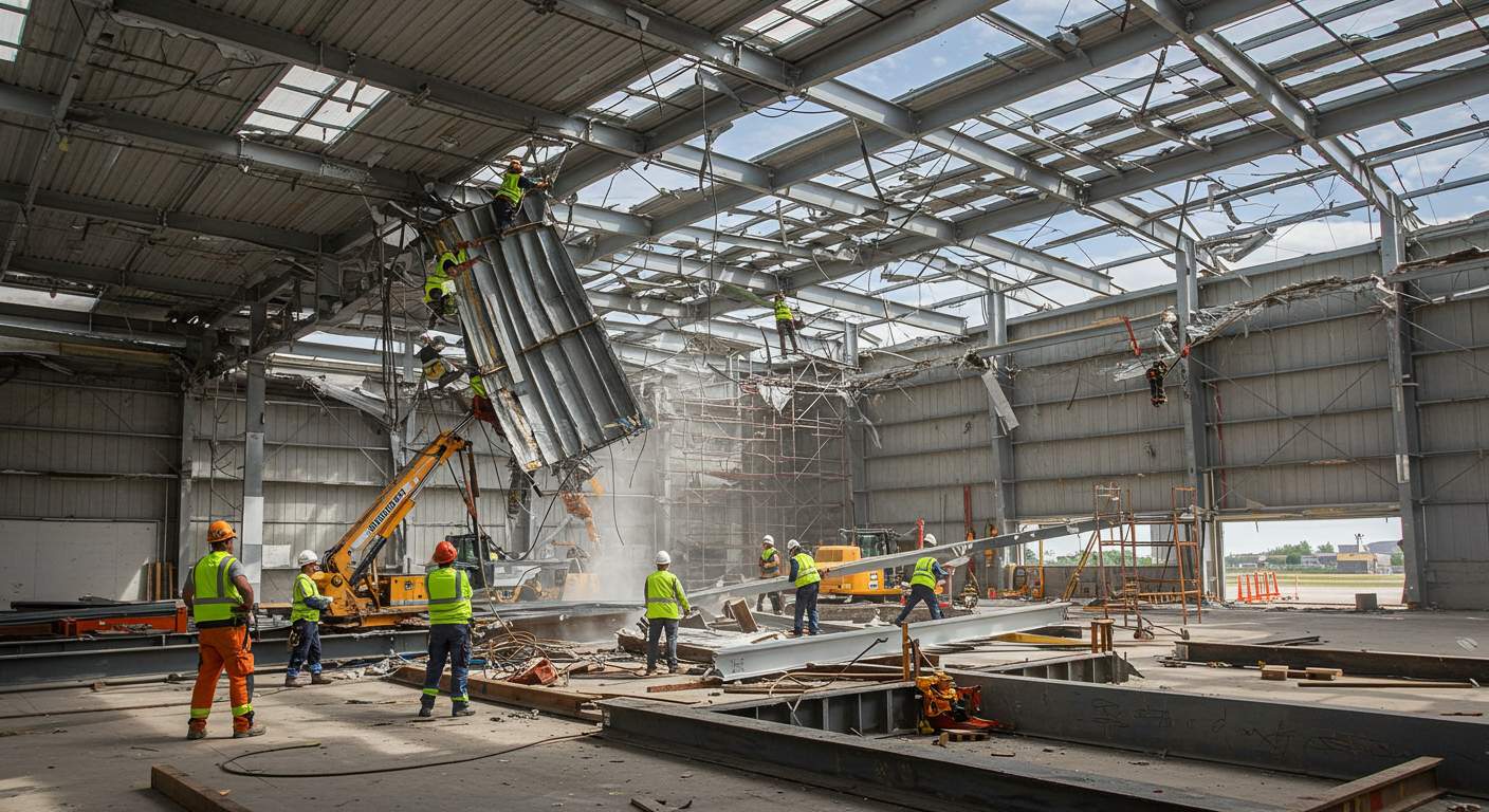 Разборка ангаров с соблюдением СНиП Демонтаж ангаров по нормам СНиП