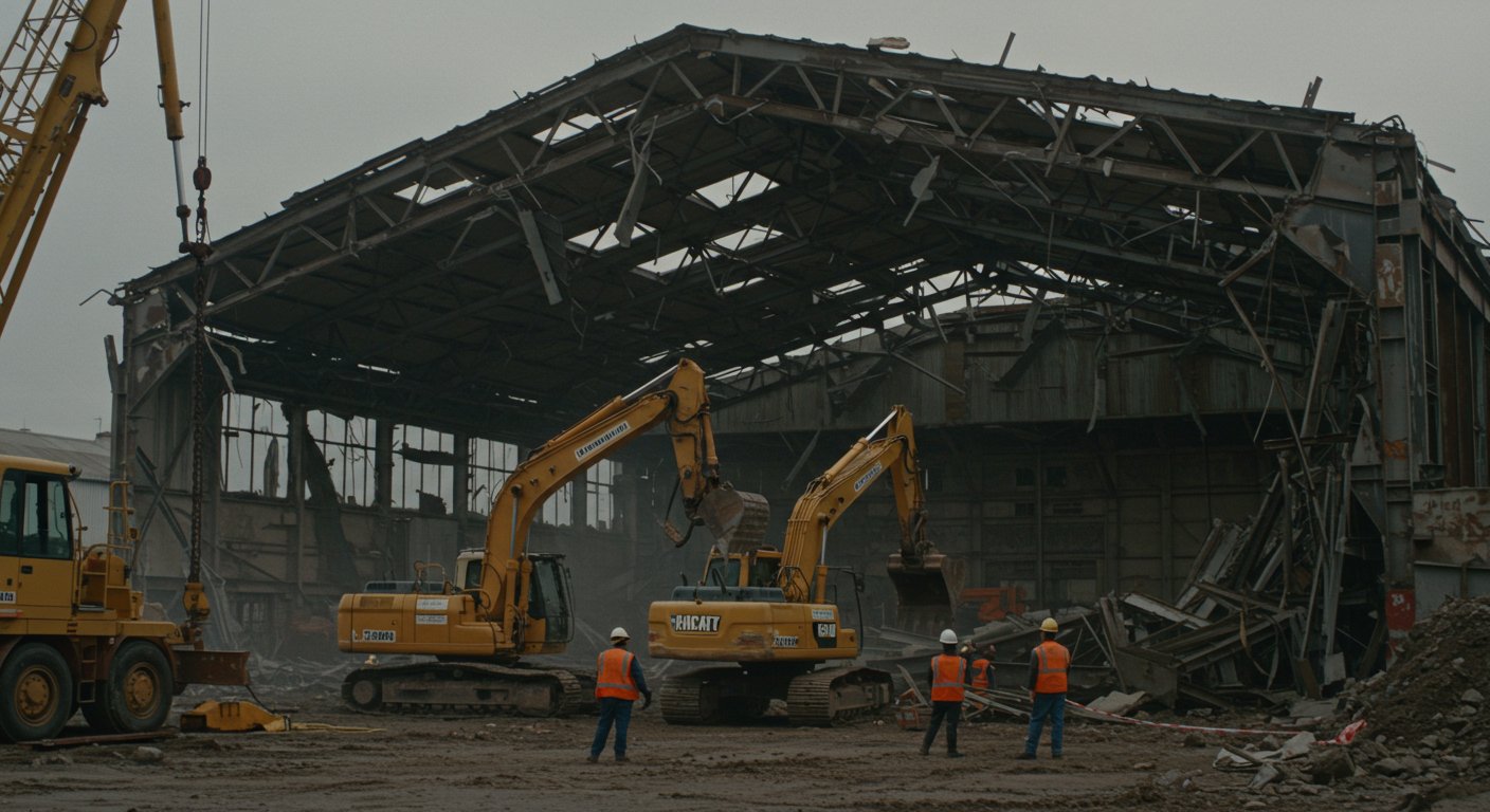 Демонтаж металлического ангара