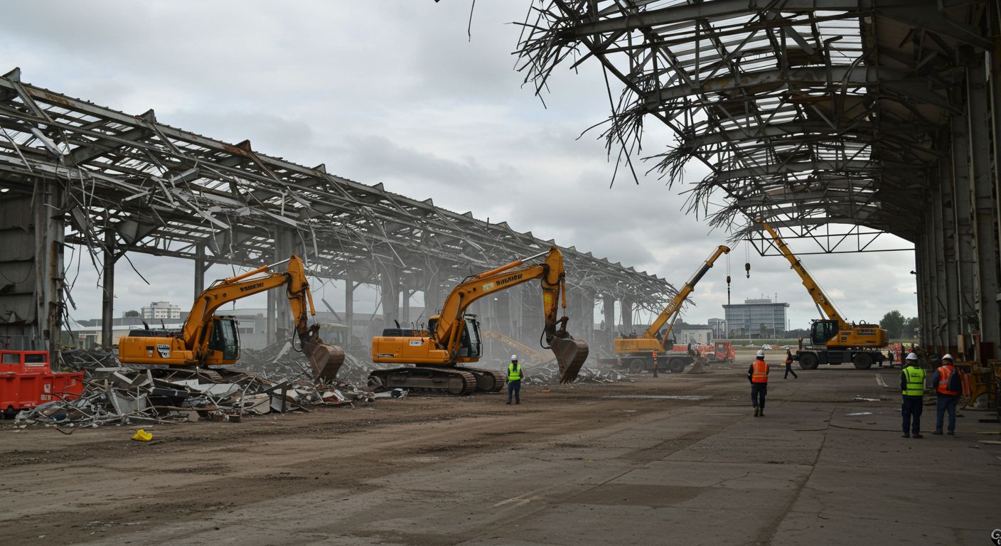 Демонтаж ангара под новое строительство