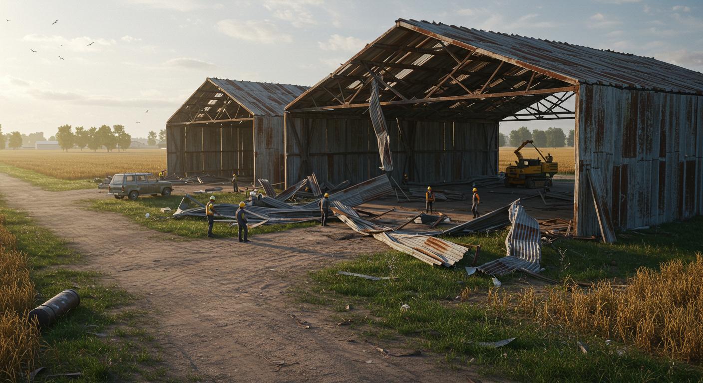 Демонтаж ангаров в сельской местности