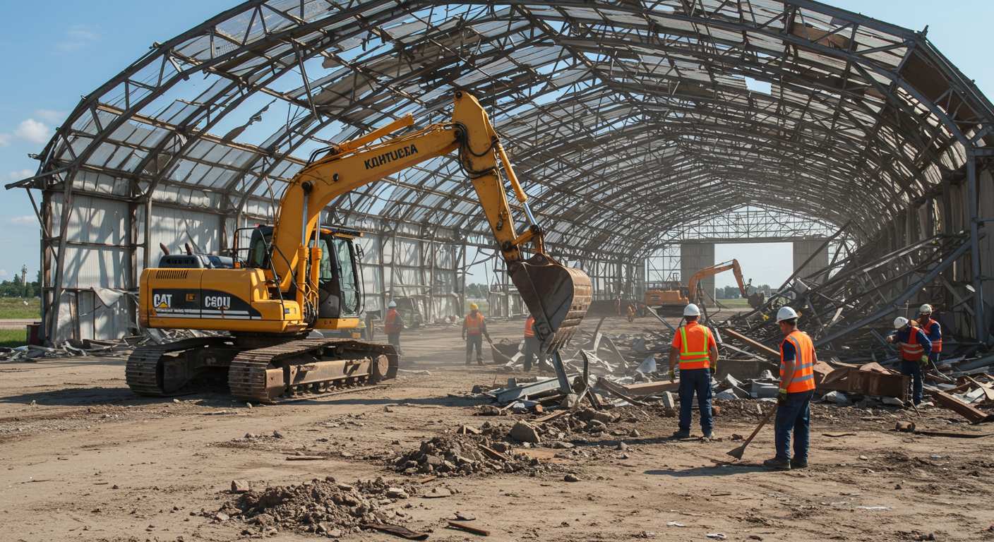 Демонтаж ангаров с соблюдением норм и безопасности Демонтаж ангаров при модернизации предприятия