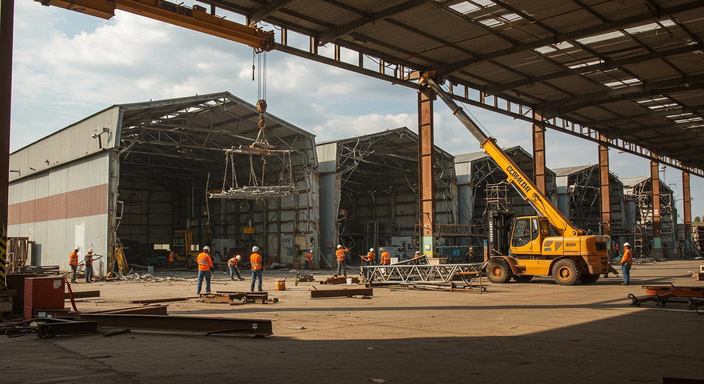 Разборка ангаров на территории складов