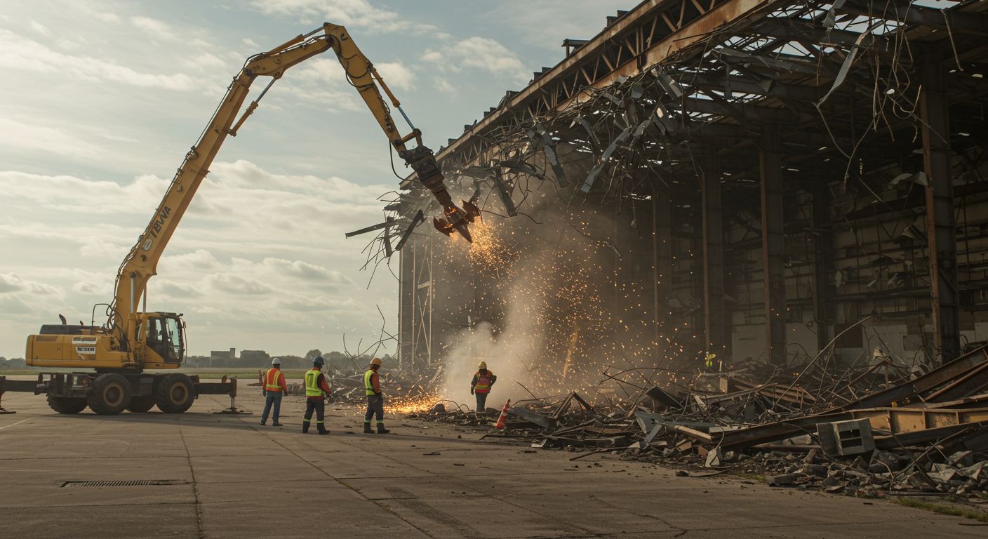 Демонтаж ангара на участке