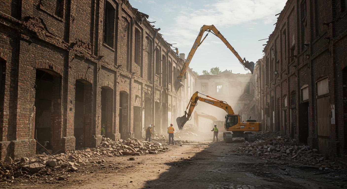 Демонтаж комбинированных кирпичных складов
