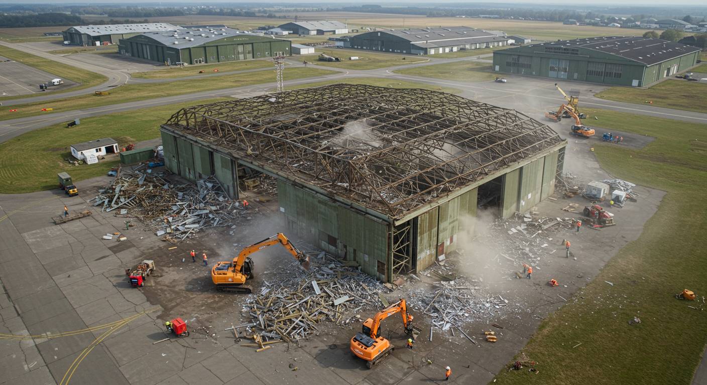 Безопасный демонтаж металлического каркаса старого ангара Демонтаж старого военного ангара