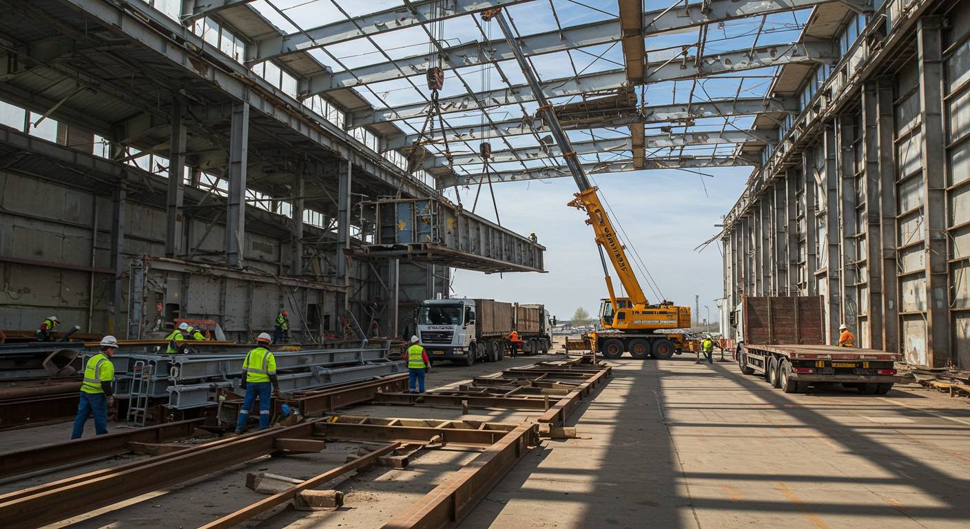 Демонтаж ангара с учётом транспортировки металла