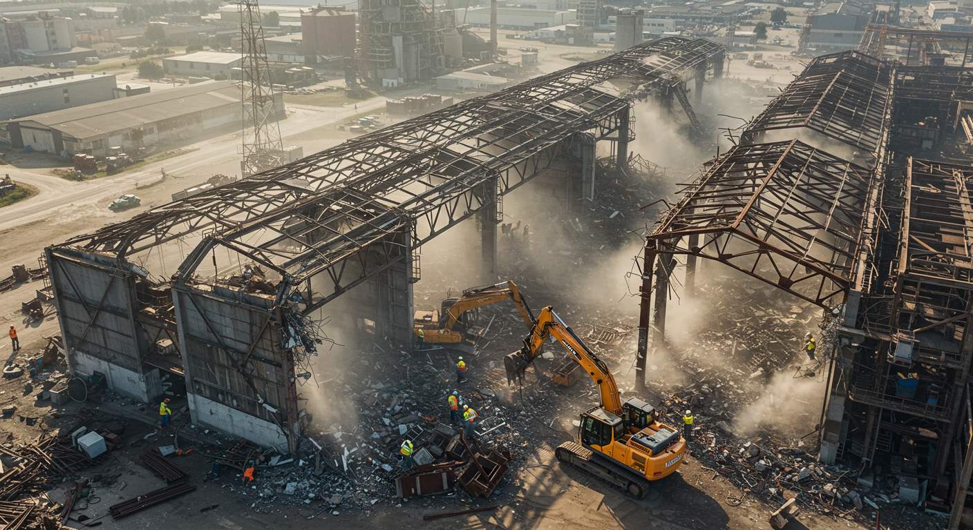 Демонтаж ангаров на территории заводов