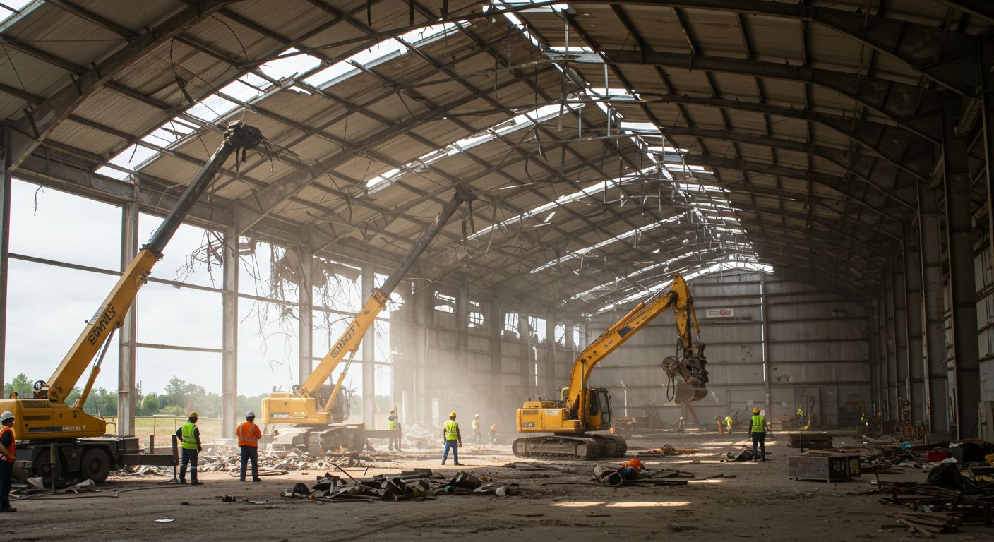 Демонтаж ангара для реконструкции склада