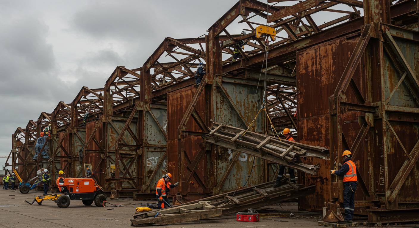 Демонтаж ангаров из ржавых конструкций