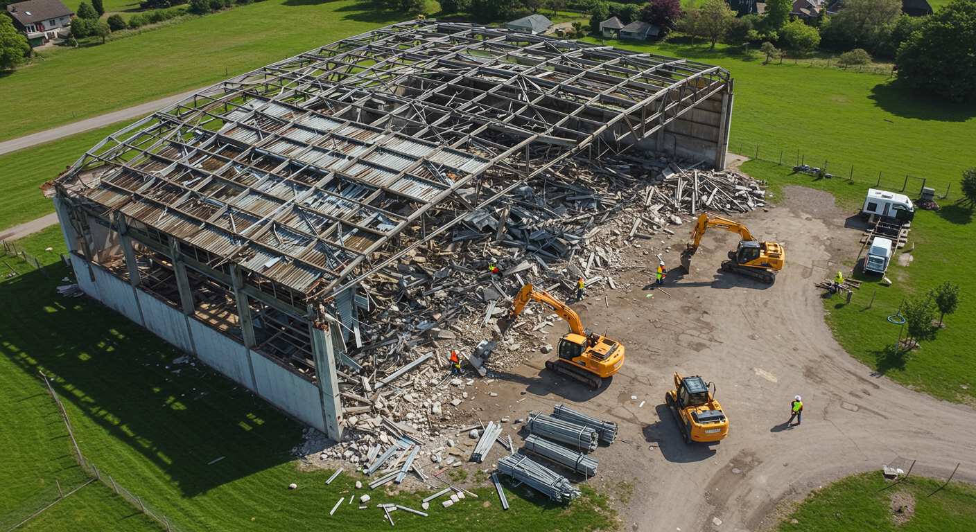 Демонтаж ангара на частной территории