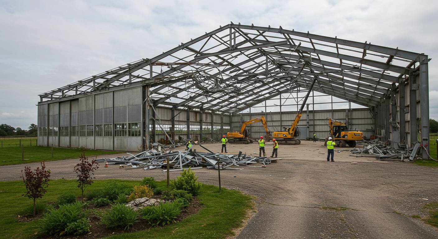 Профессиональный демонтаж ангара на частной территории Демонтаж ангара на частной территории