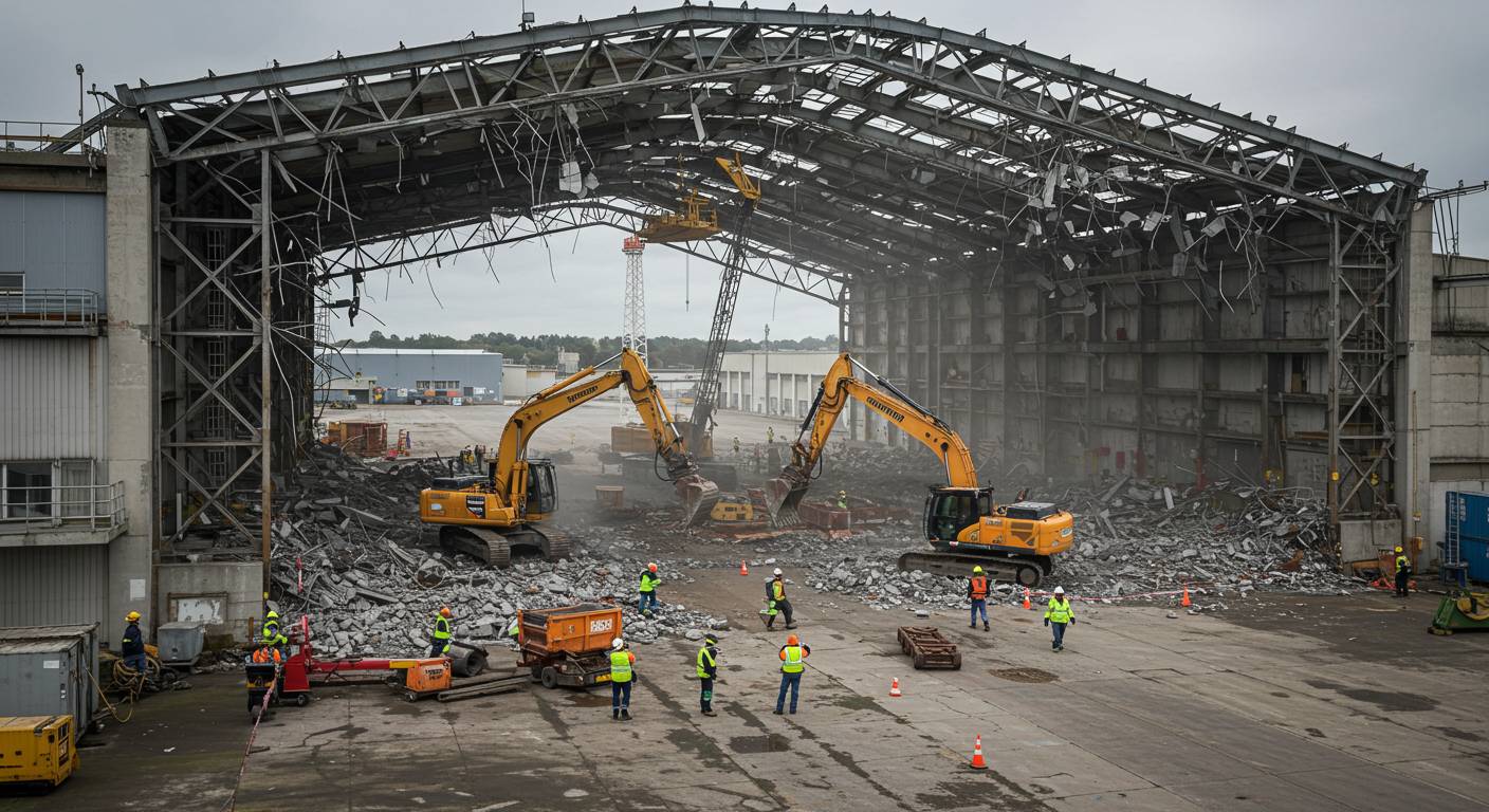 Демонтаж ангара в промзоне
