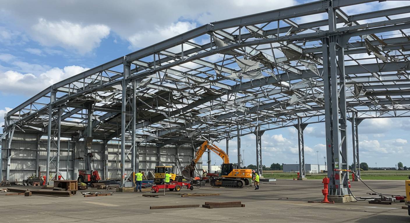 Демонтаж металлического ангара