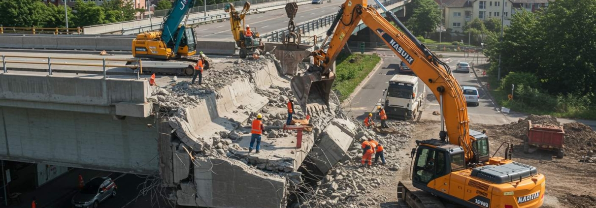 Демонтаж автодорожных мостов