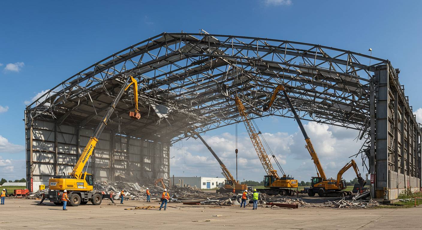 Демонтаж ангара по договору подряда