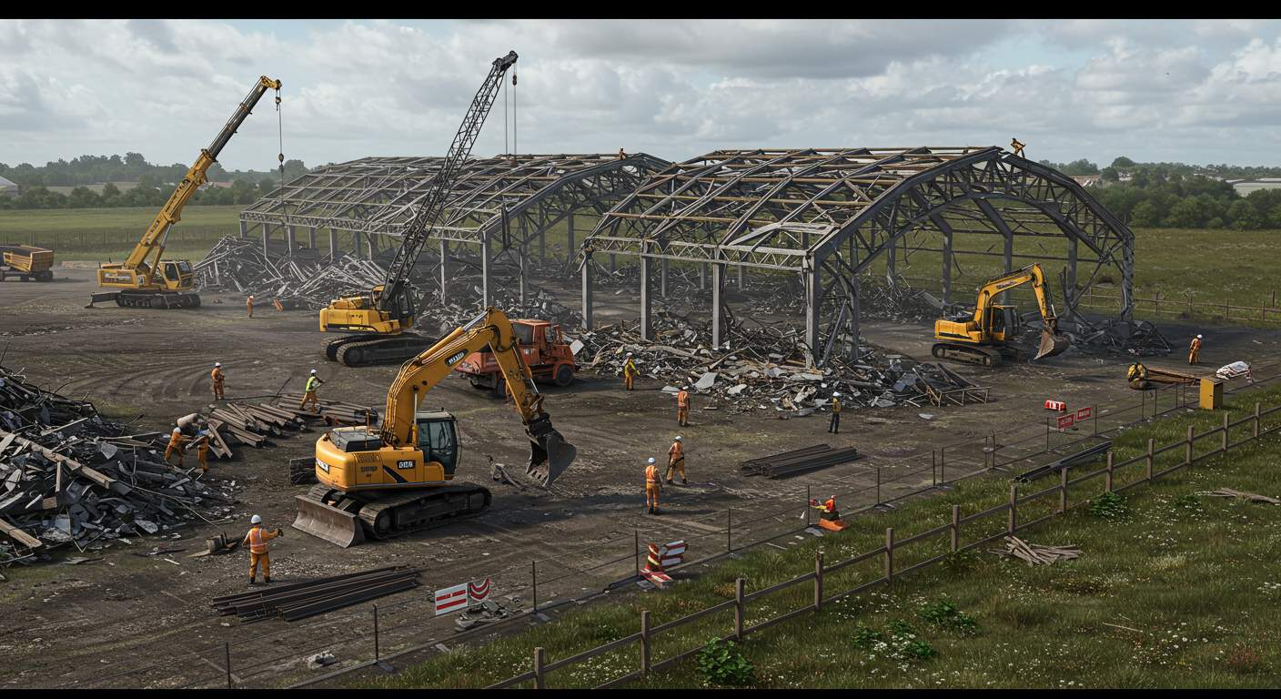 Демонтаж ангаров на арендуемой территории