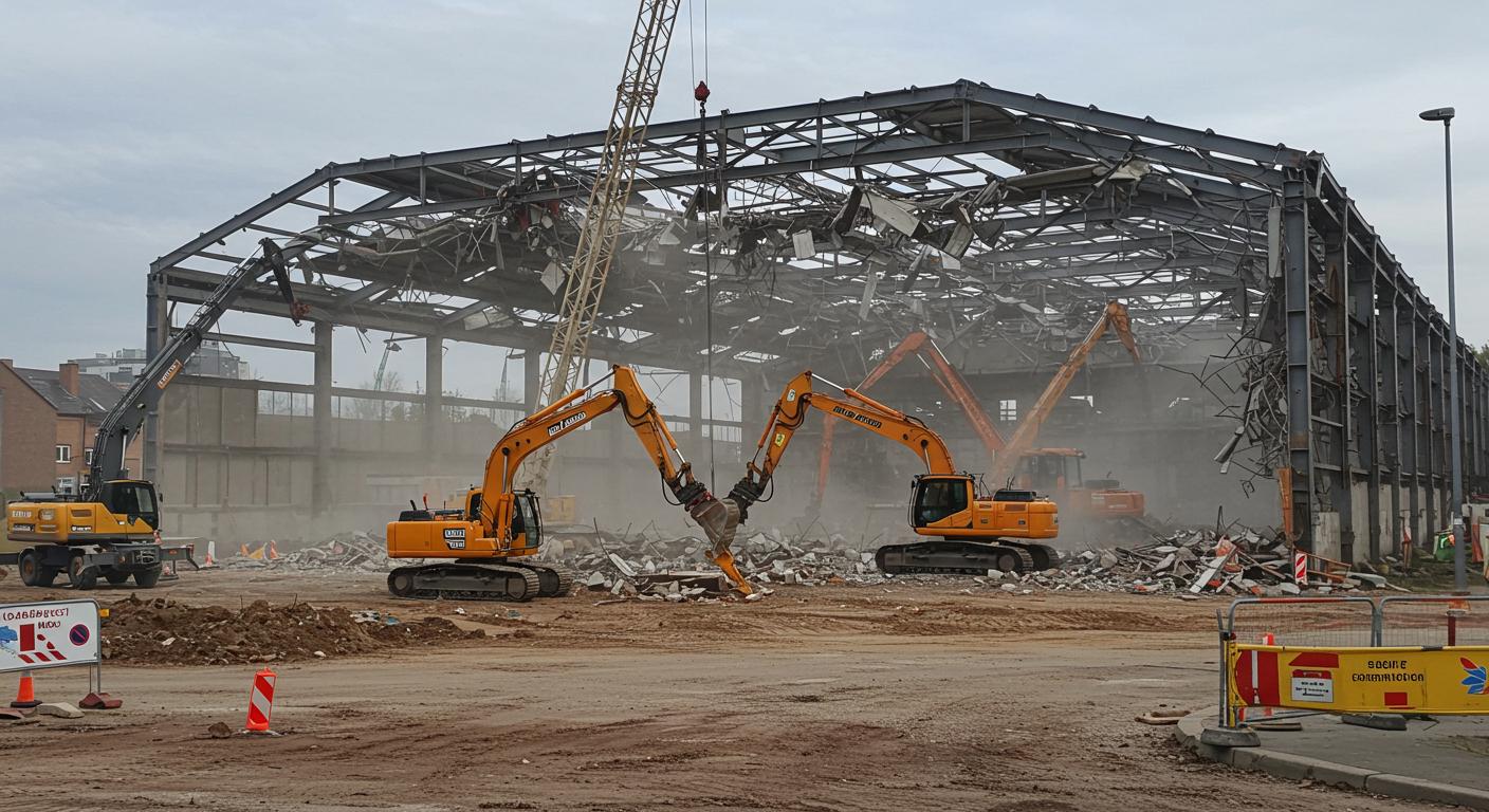 Профессиональный демонтаж ангара при реконструкции дороги Демонтаж ангара при реконструкции дороги