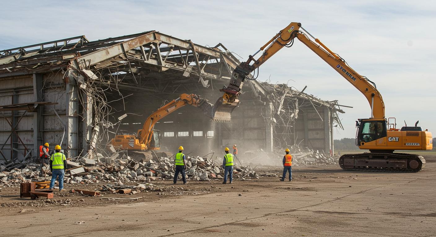 Демонтаж ангара для освобождения участка под стройку