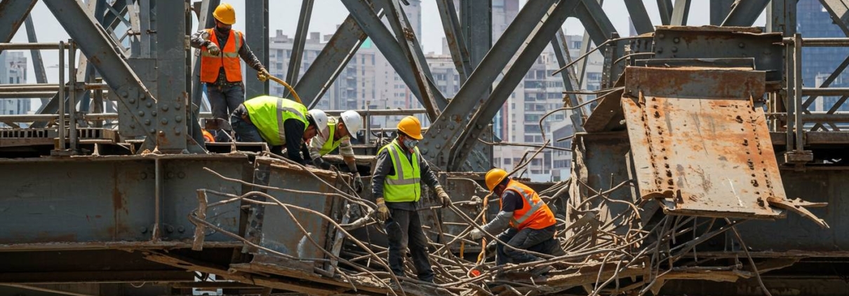Демонтаж мостовых и инженерных каркасов