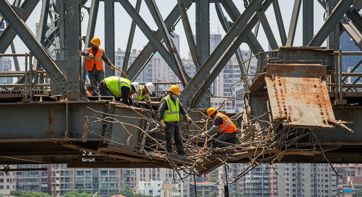 Демонтаж мостовых и инженерных каркасов