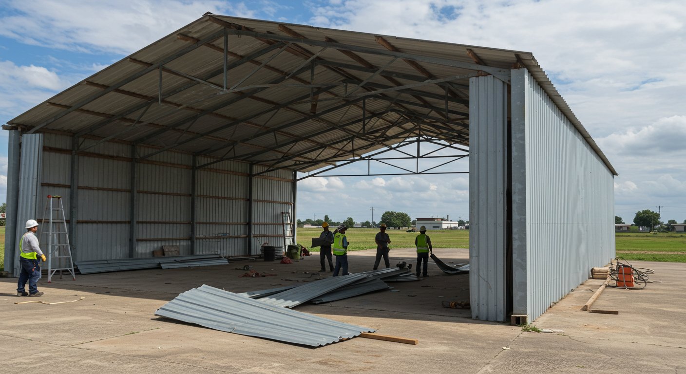 Демонтаж ангаров из временных материалов