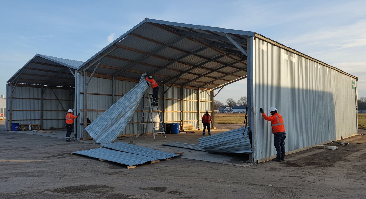 Разборка временного ангара с применением современных технологий Демонтаж временного ангара