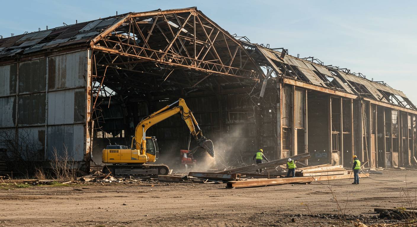 Демонтаж ангаров из устаревших конструкций