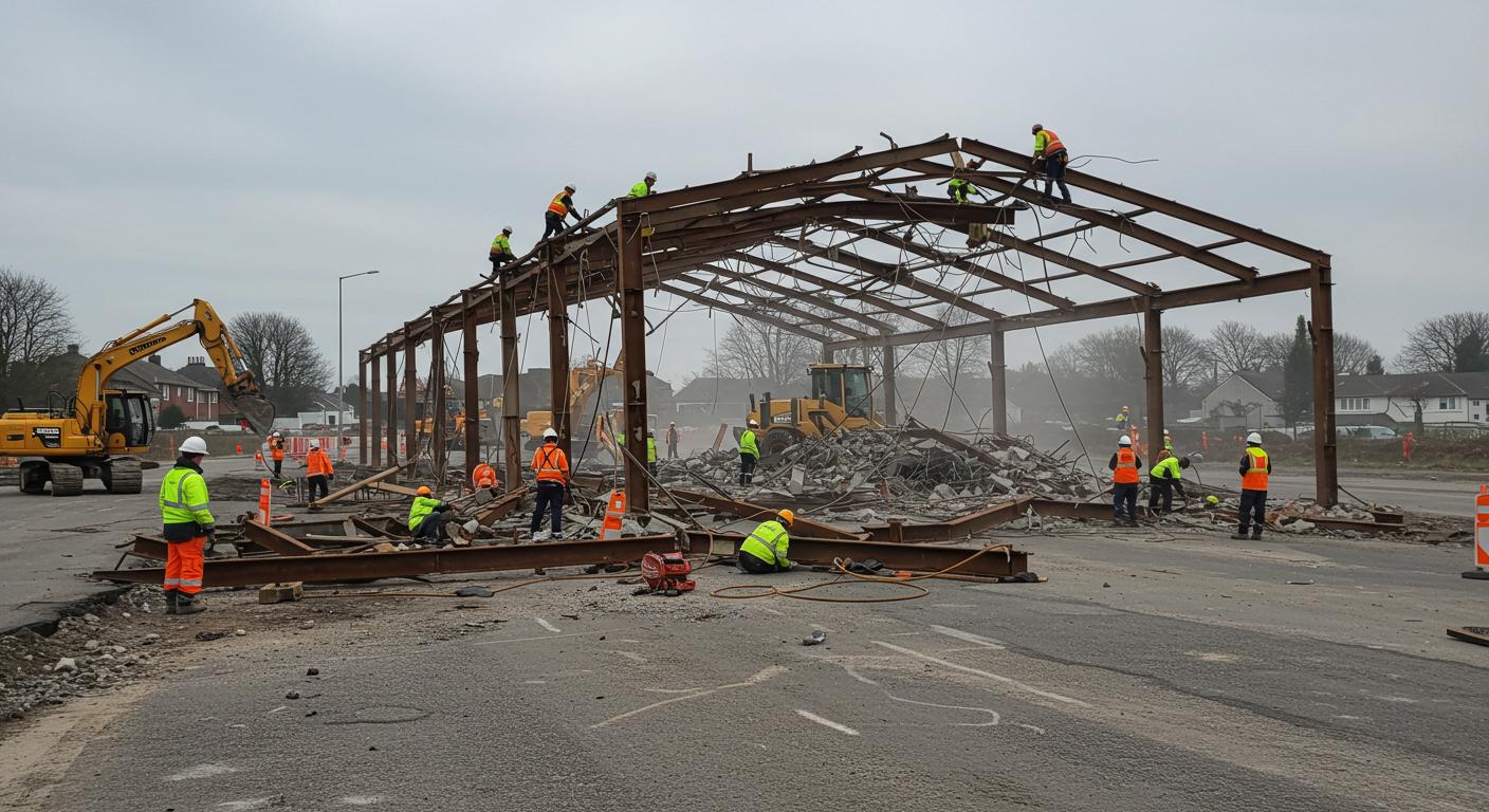 Демонтаж ангаров при строительстве дорог