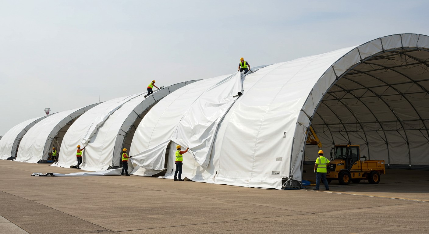 Демонтаж лёгкого ангара