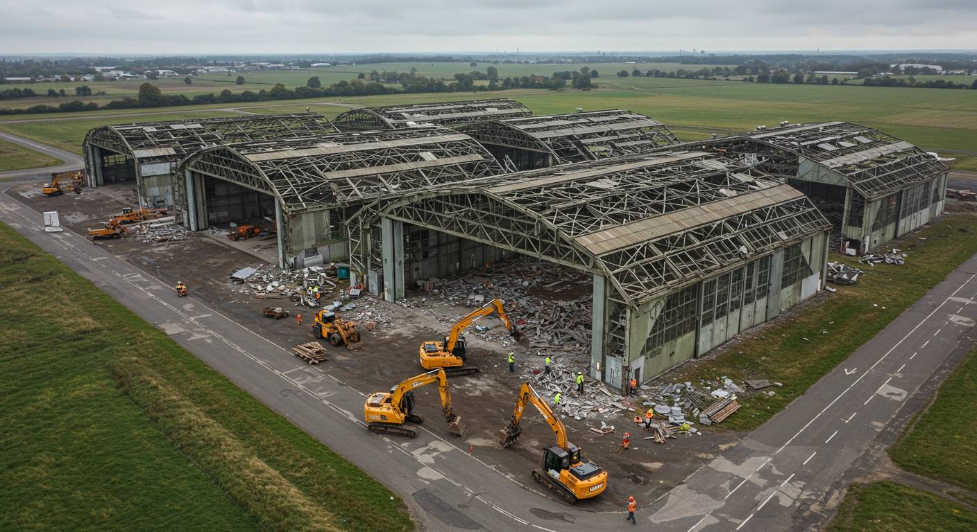 Применение техники для демонтажа ангаров Демонтаж ангаров для освобождения территории