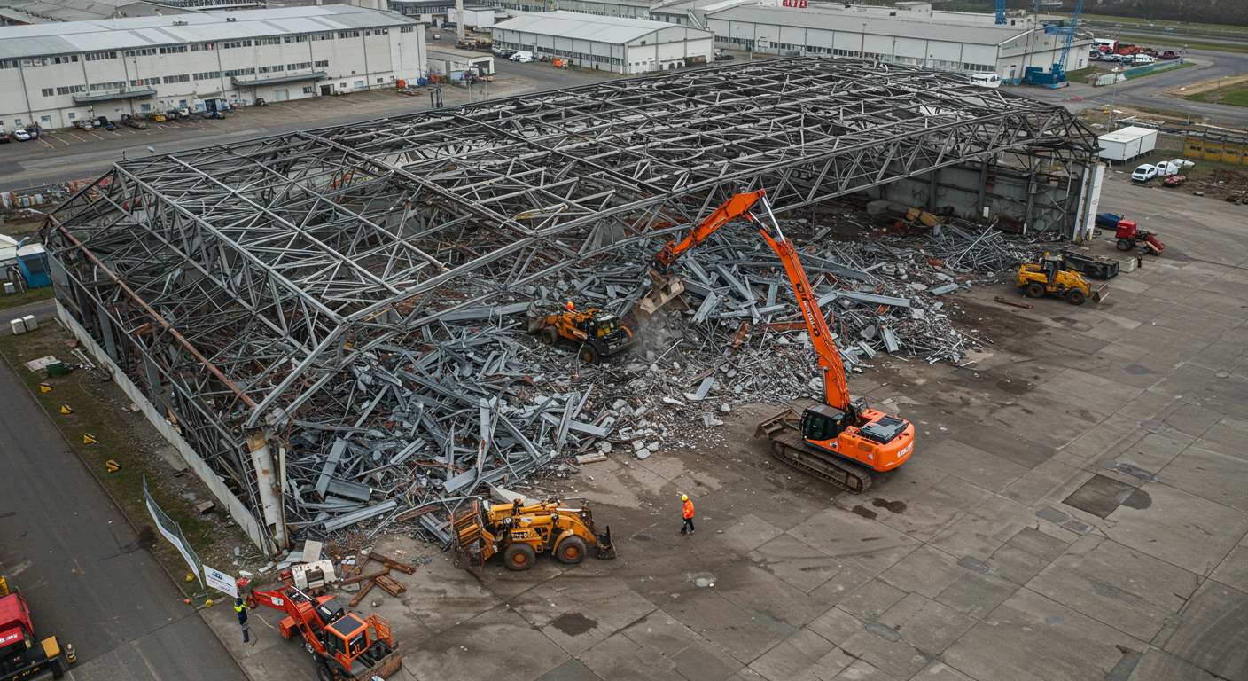 Демонтаж ангара на промплощадке