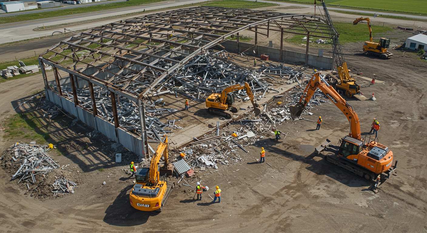 Демонтаж ангара при реконструкции
