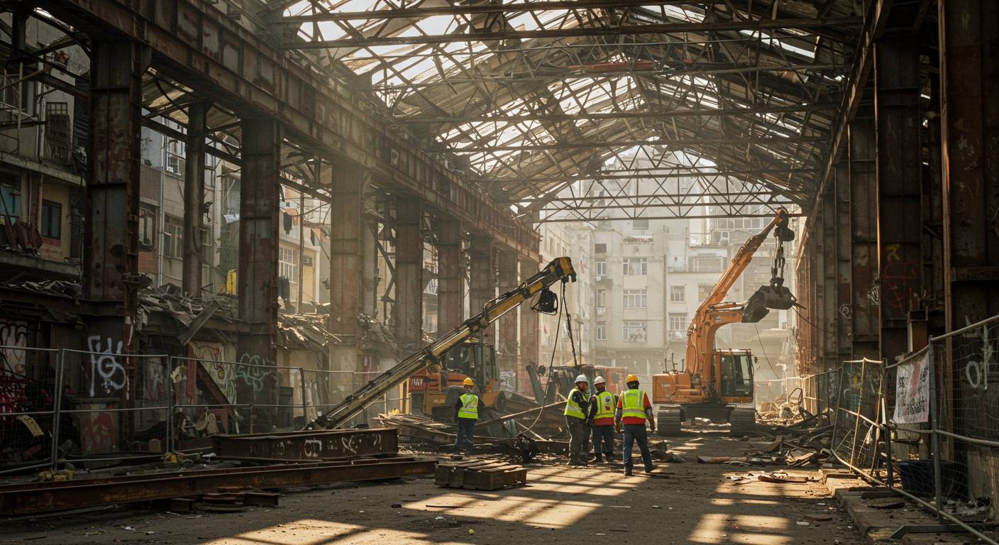 Демонтаж ангаров в городской черте